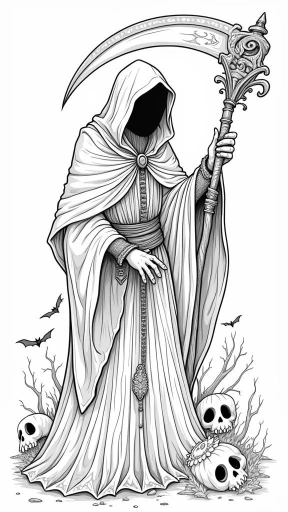 Página para colorear de Grim Reaper